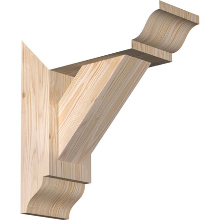 Ekena Millwork Traditional Traditional Smooth Bracket w/ Offset Brace, Douglas Fir, 5 1/2"W x 16"D x 16"H BKT0604X16X16TRA01SDF
